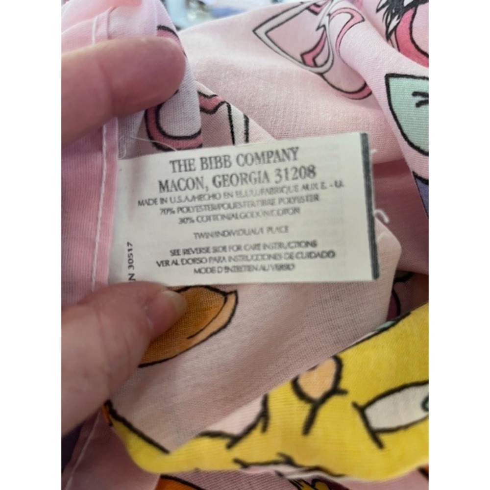 Rare find,Vintage Pink Tweety Bird Twin Sheet Set, 1996 Warner Bros, The Bibb Co - Picture 5 of 7